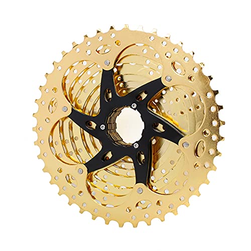 Bicicleta de montaña 10 velocidades Velocidade Cassette de Bicicleta MTB Freewheel Gold Sprocket 10S 36T 42T FOR S H I M A N O Fit for SRAM (Color : 10 Speed 11 42T Gold)