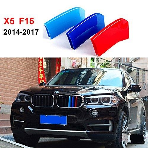 BizTech ® Parrillas de coche Inserciones Rayas decoración para BMW X5 2014-2018 X6 2015-2018 7 rejillasF15 F16 F85 F86 M Power M Sport Tech …