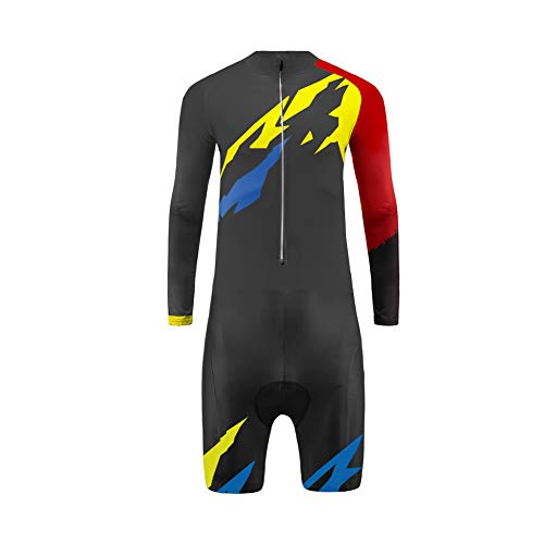 BurningBikewear Uglyfrog Skinsuit Maillot Ciclismo Manga Larga Ropa Ciclismo Hombres Bodies con 3D Gel Pad Pantalones Cortos Outdoor Sets Triatlón Cómodo LTFX02