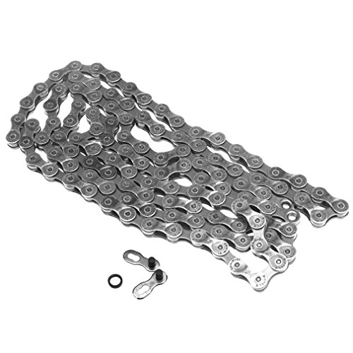 Cadena de bicicleta de 9 velocidades y 114 eslabones niquelada 1/2 "x 11/128" Compatible con SRAM PC-951