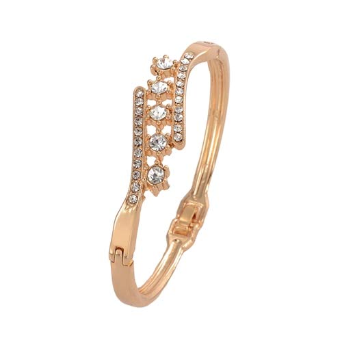 Chapado en oro brazalete brazaletes para las mujeres damas romántico Rhinestone del grano del encanto de la flor pulseras y brazaletes Pulsera cristal joyas SL280