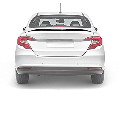 Coche Spoiler FIT TRASERO SPOILER PARA FIAT TIPO EGEA 2015-2020 ABS plástico Gloss Spoiler Black Spoiler Side/Wind Deflection Visor con adornos de cromo (Color : Spoiler+Window Visor)