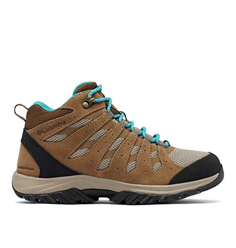 Columbia Redmond III Mid Waterproof, Zapatillas para Caminar Mujer, Nivel del mar Khaki, 41 EU