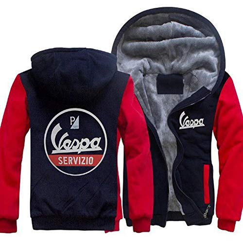 COZY LS Servizio Vespa para Hombre Sudadera con Capucha Chaqueta Chaqueta con Cremallera Casquía Casquía Casquía Larga Abrigo De Manga Larga - Regalo De San Valentín A-Small