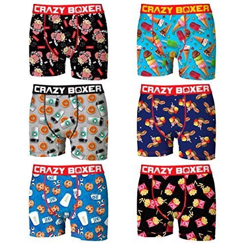 Crazy Boxer T097-1-X Set 6 Boxer Microfibra (92% poliéster-8% Elastano), Multicolor, XL Hombres