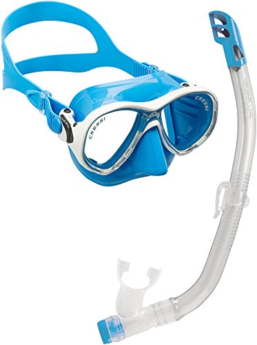 Cressi Set Marea VIP Jr Pack de Snorkel, niños, Transparente/Azul, 7-13 años