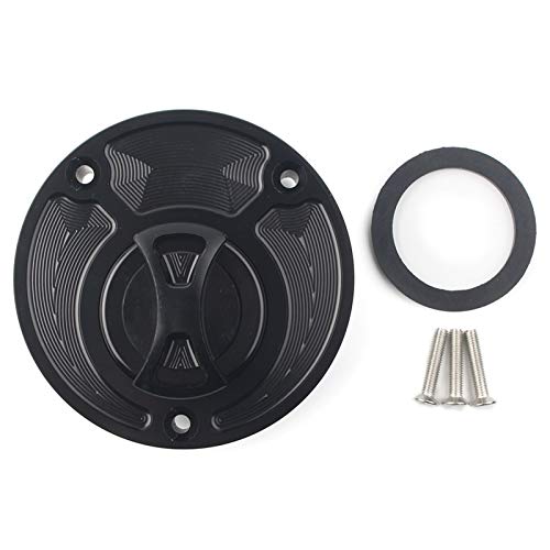 Cubierta de la Tapa del Tanque de Gas de Combustible de la Motocicleta para Yamaha R6 / R6S R1 FAZER FZ1 FZ6 / FZ6R FJR1300 VMAX MT01 FZ16 YZF R125 R15 R3 R25 (Color : Black)