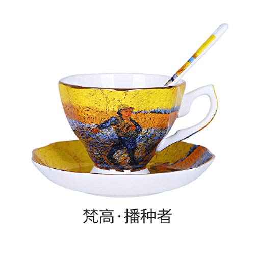 DADAF   Pintando Tazas De Café Starry Night Girasoles El Sembrador Irises Juego De Té -E