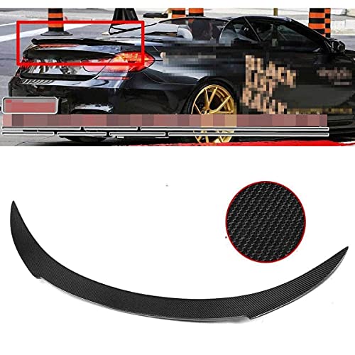 DAJIJI Alerón de Tapa de Maletero, Nuevo alerón de Fibra de Carbono Real para Coche, alerón Trasero para Maletero, Tapa de ala para BMW F13 F06 640I 650I M6 2012-2016 V Spoiler, Tiras de alerón