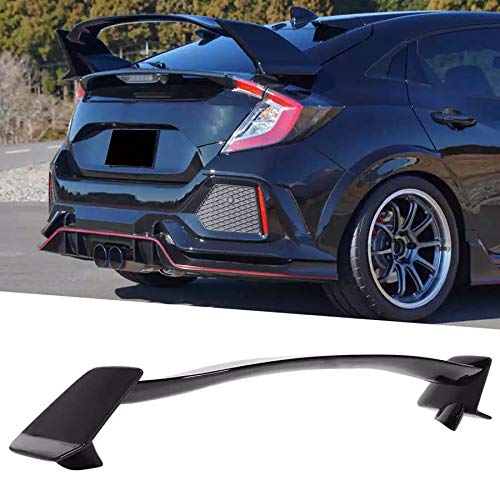 DAJIJI Spoiler de Carro, Negro Brillante para Estilo Tipo-R Transportero Spoiler Wing Fit para Honda Civic Hatchback 2016-2020 Coche Styling