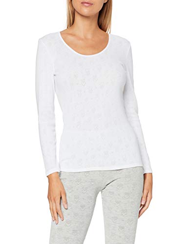Damart tee Shirt Manches Longues Camiseta térmica, Blanco (Blanc 56678/1010), 42 (Talla del Fabricante: Medium) para Mujer