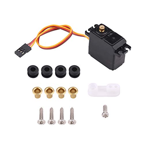 Dilwe RC Servo, Metal Engranaje Servo Impermeable Control Remoto Accesorio para 1/16 1/14 1/12 RC Coche