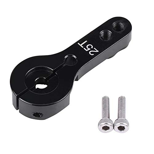 Drfeify Brazo de Cuerno servo de Metal de 25mm 25T con Tornillos, Piezas de Repuesto aptas para servomotores Futaba Savox Xcore HL HSP HD(Negro)