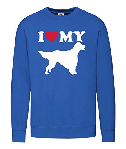 Druckerlebnis24 Sudadera unisex con texto "I Love My Setter" para niños y niñas azul 4 años