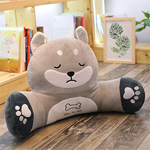 Ecloud Shop Linda Almohada Lumbar Estudiante Peluche Cojín de Respaldo Lumbar Soporte Cintura Almohada Baja de la Espalda - Perro de Dibujos Animados