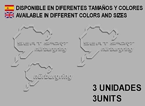 Ecoshirt O1-IIMJ-F2A2 Pegatinas Stickers Seat Sport Nürburgring F26 Aufkleber Decals Autocollants Adesivi Rallye, Plata