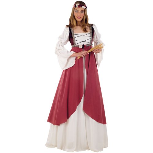 Elbenwald Traje Medieval, Vestido Castillo, Dama de Honor, Bata, Damenkostüm Incl. Diadema - L