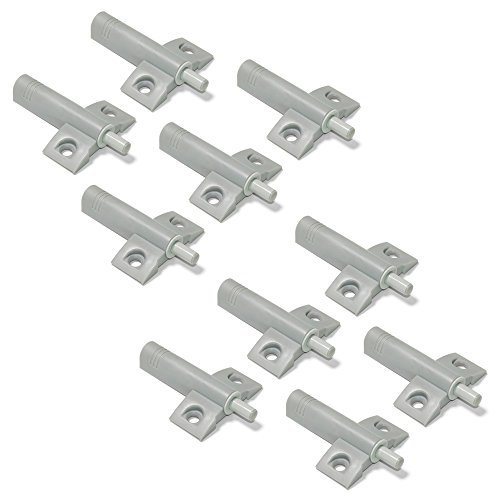 Emuca - Pistón paragolpes para puerta de mueble, gris, Set de 10 piezas