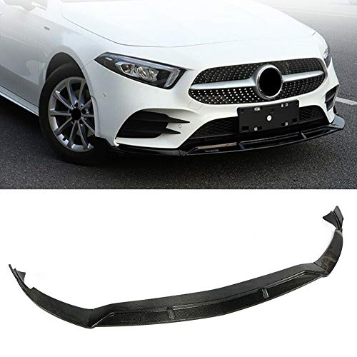 Estilo de Fibra de Carbono Estilo Delantero para Parachoques Kit Spoiler Spoiler Guard Trim para Mercedes Benz W177 A-Class A220 2019 ABS de plástico