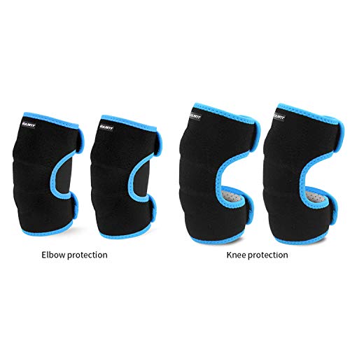 EULANT Set de Protección para Niños, Chicas Rodilleras & Muchachos Coderas, Suave Juego de Protecciones para Patines Esqui Patinaje en Línea Ciclismo Danza Scooter BMX, Azul M Set