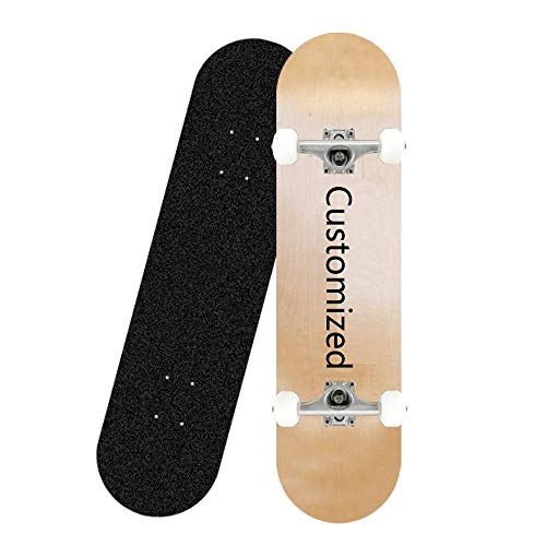 Evelutch Skateboard Personalizado, monopatín Completo de 31x8 Pulgadas, 7 ply Mapate Skateboard, Adecuado para Principiantes Junior, niños, Adultos-Personalizado