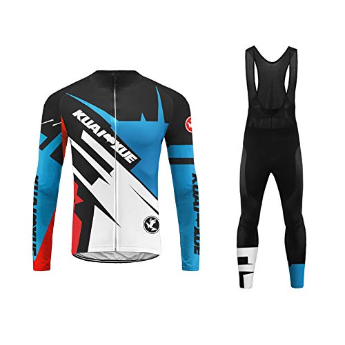 Future Sports Uglyfrog MTB Invierno Termo Maillot de Ciclismo Hombre Mangas Largas Ropa para Bicicleta 20D Cojín Conjunto Bici de Montaña Chaqueta+Bib Pantalones Culote de Ciclista Largo