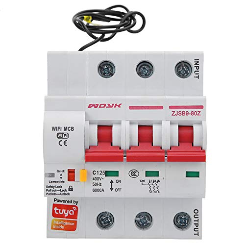 GFHJ1201 Disyuntores Smart WiFi Circuit Circuit Circuit Phone App Remoto Interruptor Circuito Circuito 3P Disyuntor Interruptor Inalámbrico Interruptor De Circuito De Llama Cáscara Retardante