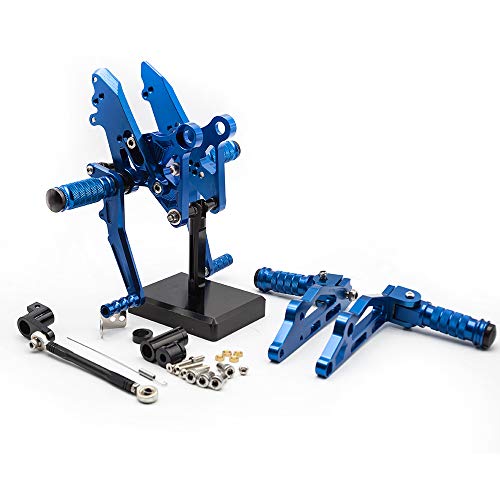 Grom Motos Estriberas CNC Adjustable Rear sets Reposapiés Footpegs clavijas de pie para Honda GROM MSX125 2012 2013 2014 2015 2016 Blue