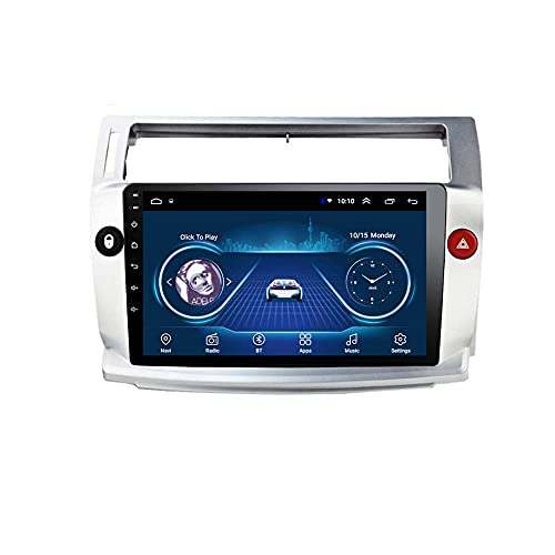 Hesolo 9 Pulgadas Android 8.1 Reproductor Multimedia estéreo para automóvil Radio Video Audio Estéreo Sistema GPS Navi Compatible para Citroen C4 Quater 2004-2009 (RAM2G + ROM32G)