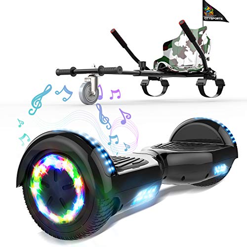 HITWAY Scooter eléctrico autobalanceado de 6,5 Pulgadas, Scooter eléctrico Segway, Bluetooth, Ruedas de Equilibrio, Luces LED, Motor de 700 W, monopatín para niños y Adultos (Green)