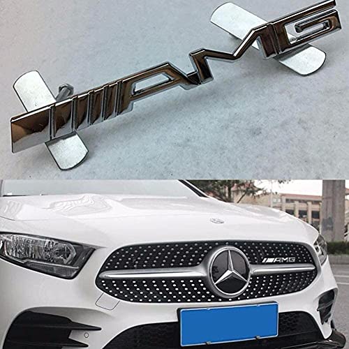 HSTD 1 Stuk Car Embellem Voorgrill Insignia Pegatina Pegatina Belettering Voor Mercedes Benz AMG W204 W203 W212 W211 W124 W210 CLG Styling Black