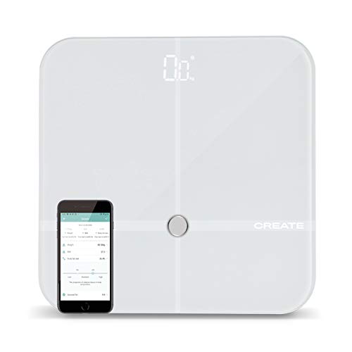 IKOHS BALANCE BODY SMART - Báscula de baño de bioimpedancia con App, Bluetooth, Android/IOS, Sensores, Display Led, Diseño Ligero y Plano, Cristal Templado, Biometría de hasta 24 usuarios (Blanco)