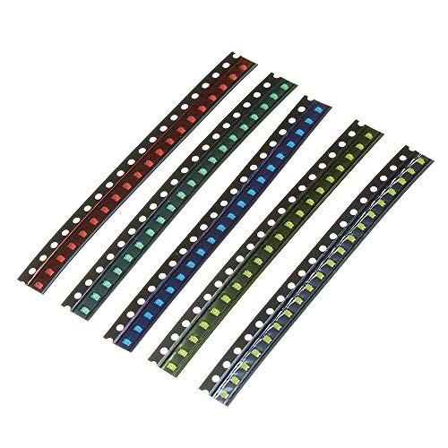 ILS - 100 Piezas 5 Colores 20 Cada diodo LED 0805 SMD LED Diodo Surtido Kit Verde/Rojo/Blanco/Azul/Amarillo