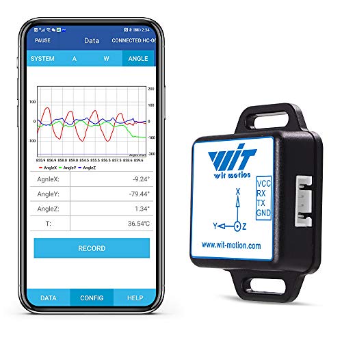 【Inclinómetro de vibración de 9 ejes WT901C-TTL】 Aceleración de alto rendimiento + giro + ángulo (precisión XY 0,05 °) + brújula digital, sensor de inclinación triaxial MPU9250 【Filtrado Kalman】