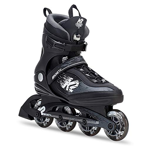 K2 Skate Kinetic 80 Pro - Patín en línea para hombre, color negro, blanco, 10,5