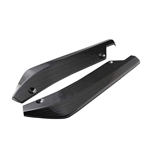 Kecheer Parachoques trasero Lip Splitter Universal Car Side Fender Fins Body Lip Spoiler Chin Skirt Protector (color de fibra de carbono)