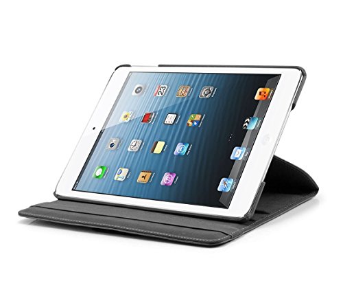 KHOMO APP-IPA-5-360-BLK - Fundas de piel PU, para tablet, soporte giratorio con smart cover para nuevo Apple iPad 5 AIR, color negro