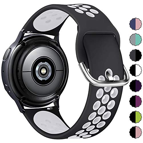 KIMILAR Pulseras Compatible con Samsung Galaxy Watch 42mm/Watch Active/Active 2 (40mm/44mm), Silicona Correa Compatible con Garmin Vivoactive 3/Forerunner 645/245, Vivomove/Vivomove HR Sport -L