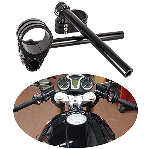 Kit de Cconversión de Semimanillares para Motocicleta de Aluminio CNC Elevadores Ajustables Clip de 55mm Barras de 7/8 Pulgadas para R Nine T R9T 2014-2020 (Negro)