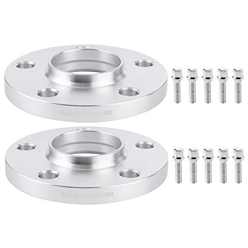 Ladieshow 15 mm / 0,6 Pulgadas de Grosor espaciadores de Rueda Brida de Cubo 5x110 PCD 65,1 mm / 2,6 Pulgadas de diámetro Adecuado para Vauxhall Astra H 04-09