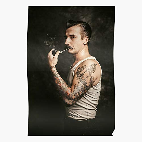 Lamberjack Pipe Retro Tattoo Freakshow Sleeve Vintage Mustache Home Decor Wall Art Print Poster !