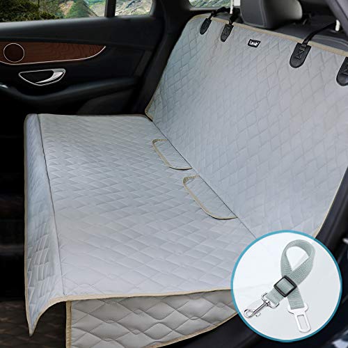 Lassie Funda Coche Perro Cubre Impermeable 137x127cm Antideslizante Asientos Coche Perro Resistente Arañazos Protector Coche Perros Asiento Universal para SUV, Camión, Transportar y Viaje