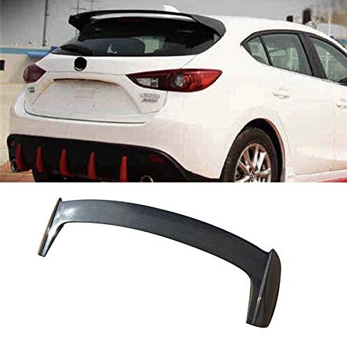 LIBAITIAN Alerón Trasero Spoiler Tuning Ajuste para Ma-zda 3 Axela versión Hatchback, Fibra de Carbono alerón de la Ventana del Techo Trasero