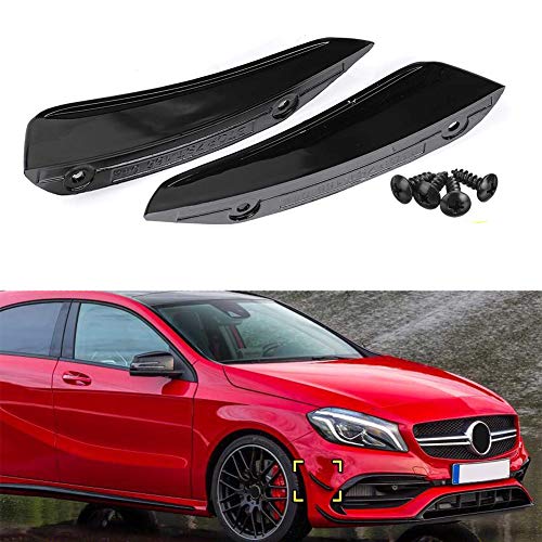 LIBAITIAN Parachoques Delantero Separador de Labios Spoiler Embellecedor Faros antiniebla Ajuste para Mercedes Benz Clase A W176 A180 A200 A220 A250 para AMG A45 2016-2018,A