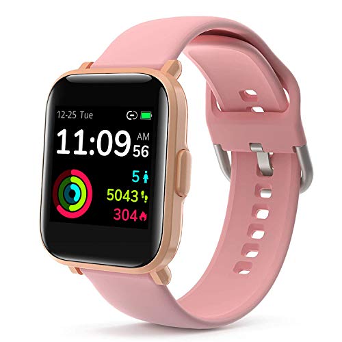 LIDOFIGO Reloj Inteligente Smartwatch Pantalla Táctil Actividad Inteligente IP68 Impermeable Reloj de Fitness Monitor de Sueño Pulsómetro Brújula Podómetro Cronómetro Smart Watch Mujer Rosa