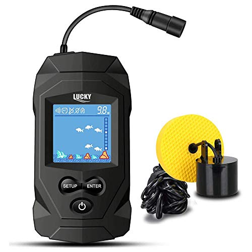 LUCKY Portátil Sonar Buscador de Pesca con Cable Profundidad Buscador de Pescado Sonar Sensor Buscador de Peces LCD Pantalla para la Pesca