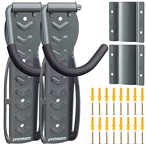 LYCAON Soporte de pared para bicicletas Gancho para bicicletas (Ultimate Grey) Soporte de pared para bicicletas Gancho para bicicletas, incluye material de montaje (2)