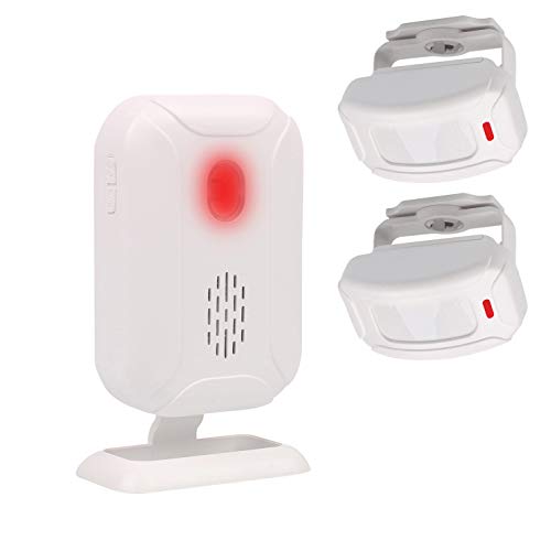 Mengshen Alarma del Sensor De Movimiento, Timbre Inalámbrico para Puerta/Entrada de La Puerta/Casa y Tienda/Buzón, Kit de Sistema de Alarma de Seguridad con 2 Sensor Y 1 Receptor - YBQ042