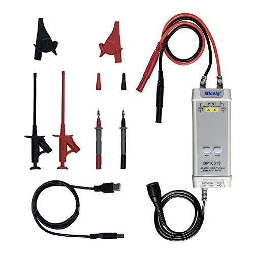 Mitsig Osciloscopio 1300V 100MHz Kit de sonda diferencial de alto voltaje 3.5ns Tiempo de subida 50X / 500X Tasa de atenuación DP10013