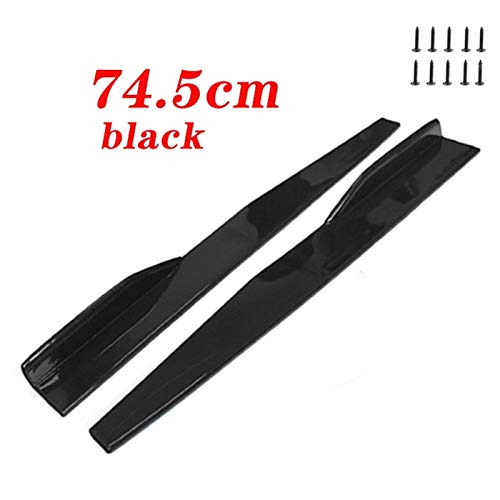 MMGANG 2pcs Lateral del Coche faldón del Parachoques Difusor Spoiler Delantales for Opel Astra H J G Insignias Mokka Corsa D Vectra C Zafira Meriva Infiniti (Color : 74.5cm Black)